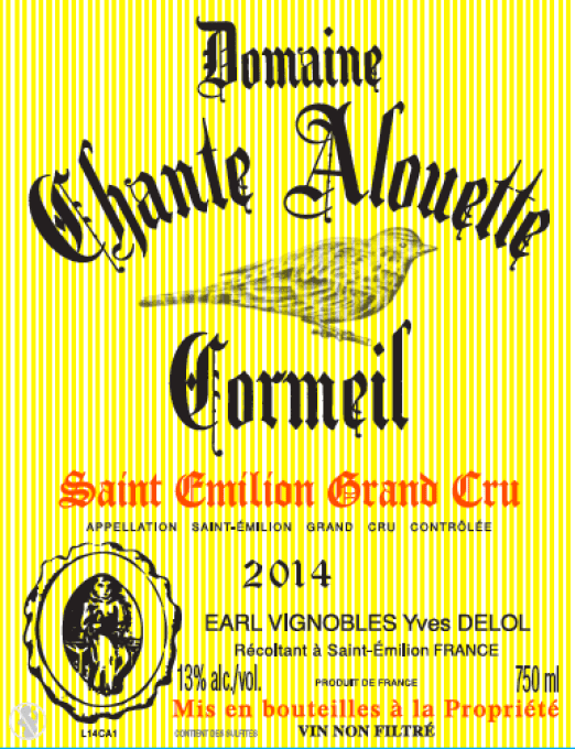 bouteille Domaine Chante Alouette Cormeil 2014