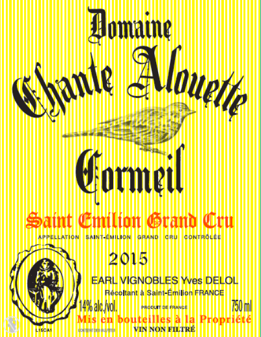 bouteille Domaine Chante Alouette Cormeil 2015