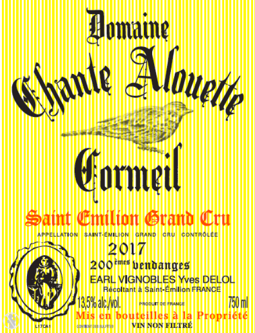 bouteille Domaine Chante Alouette Cormeil 2017