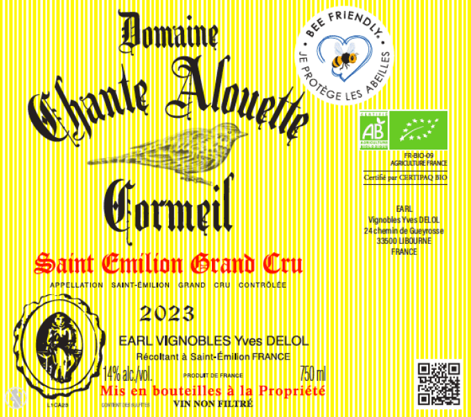 bouteille Domaine Chante Alouette Cormeil 2023