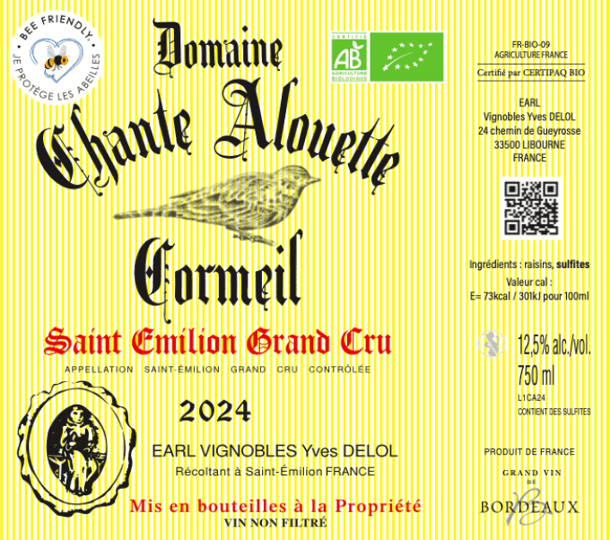 bouteille Domaine Chante Alouette Cormeil 2024