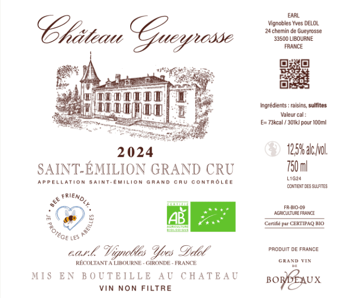 bouteille CHATEAU GUEYROSSE 2024