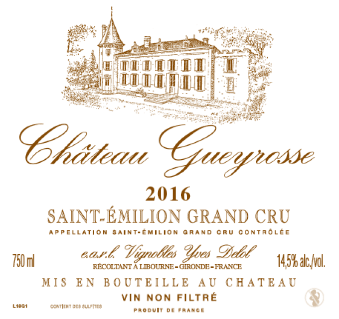 bouteille Château Gueyrosse 2016