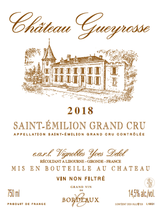 bouteille Château Gueyrosse 2018