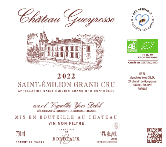 bouteille Château Gueyrosse 2022